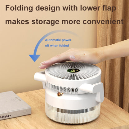 USB Charging Folding Desktop Spray Humidification Fan with Night Light