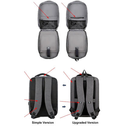 Large-Capacity Waterproof Business Commuter Laptop Backpack with USB Port, 15 inch