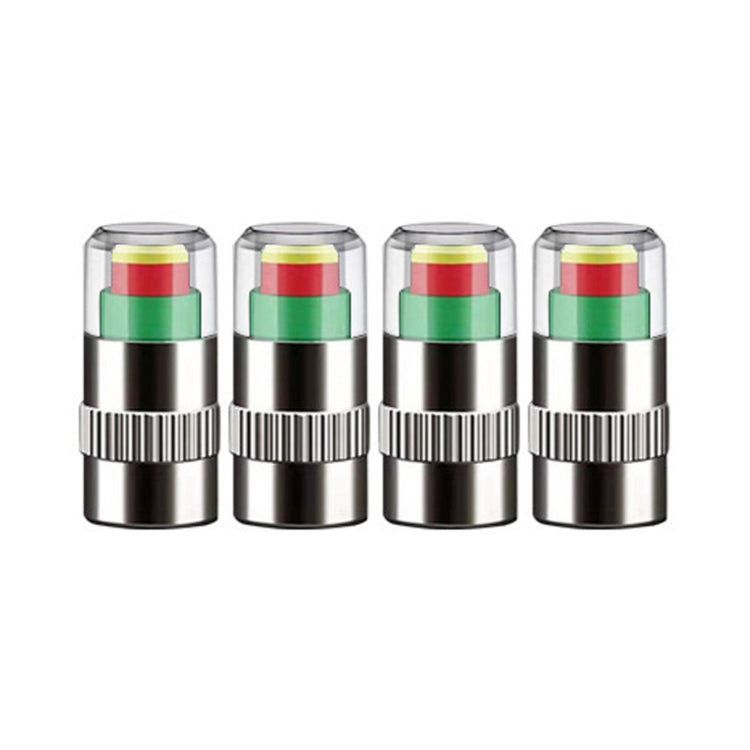 4pcs /Set Vehicle Tire Valve Caps High Precision Tire Pressure Monitoring Warning Cap, Plastic Core