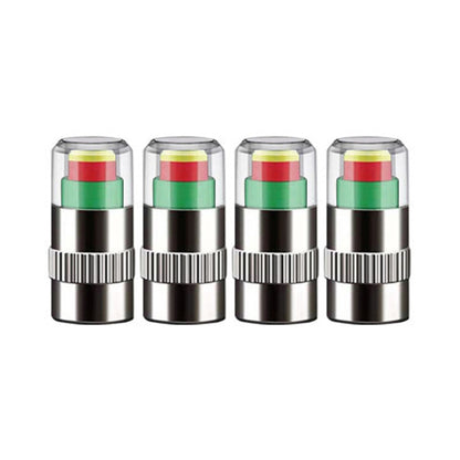 4pcs /Set Vehicle Tire Valve Caps High Precision Tire Pressure Monitoring Warning Cap, Plastic Core