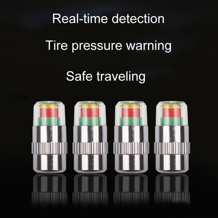 4pcs /Set Vehicle Tire Valve Caps High Precision Tire Pressure Monitoring Warning Cap, Plastic Core
