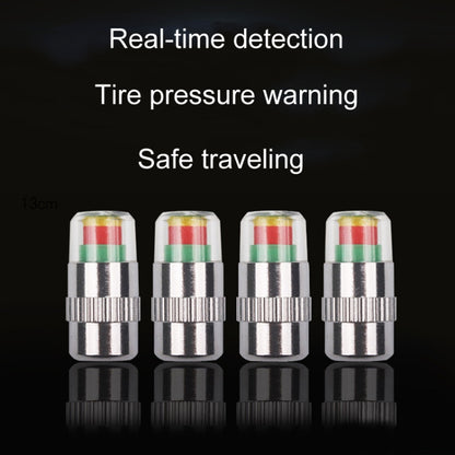 4pcs /Set Vehicle Tire Valve Caps High Precision Tire Pressure Monitoring Warning Cap, Plastic Core