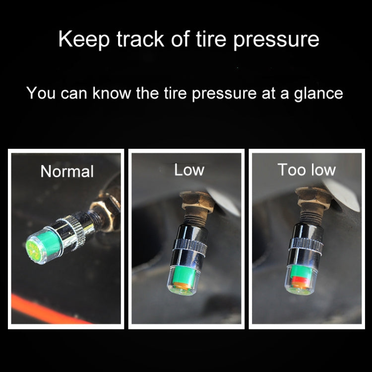 4pcs /Set Vehicle Tire Valve Caps High Precision Tire Pressure Monitoring Warning Cap, Plastic Core