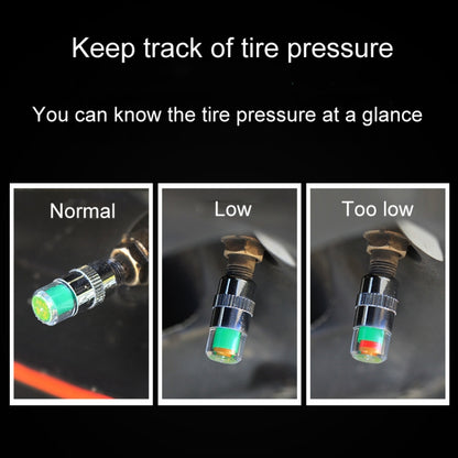 4pcs /Set Vehicle Tire Valve Caps High Precision Tire Pressure Monitoring Warning Cap, Plastic Core