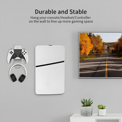 For PS5 Slim JYS-P5193 Console Wall Mount Hanging Storage Rack With Headphone Grip Organizer, For PS5 Slim (Black)
