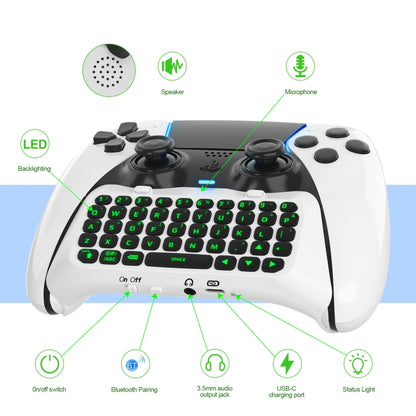 For PS5 JYS-P5172 Gamepad Wireless Bluetooth External Keyboard, Without Gamepad, JYS-P5172 (Black), JYS-P5172 (White)