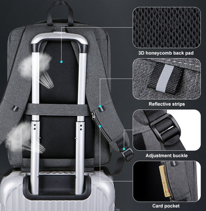 Large Capacity Password Lock Anti-Theft Laptop Backpack With USB Port, 16 inch