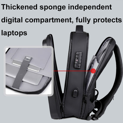 Password Lock Large Capacity Waterproof Laptop Backpack with USB Port, 17 inch