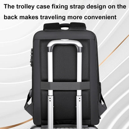 Password Lock Large Capacity Waterproof Laptop Backpack with USB Port, 17 inch