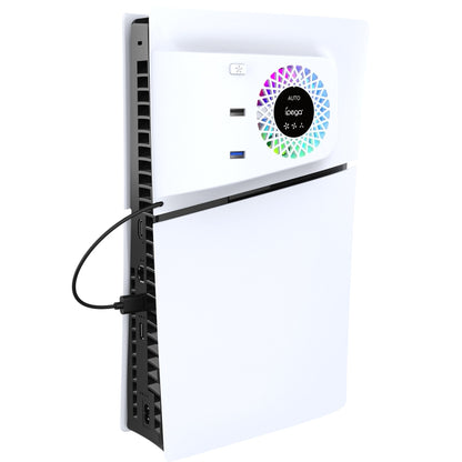 For PS5 Slim ipega PG-P5S019 Temperature Control Cooling Fan Face Cover Cooler + USB HUB with RGB Lights, ipega PG-P5S019