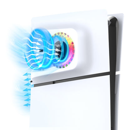 For PS5 Slim ipega PG-P5S019 Temperature Control Cooling Fan Face Cover Cooler + USB HUB with RGB Lights, ipega PG-P5S019