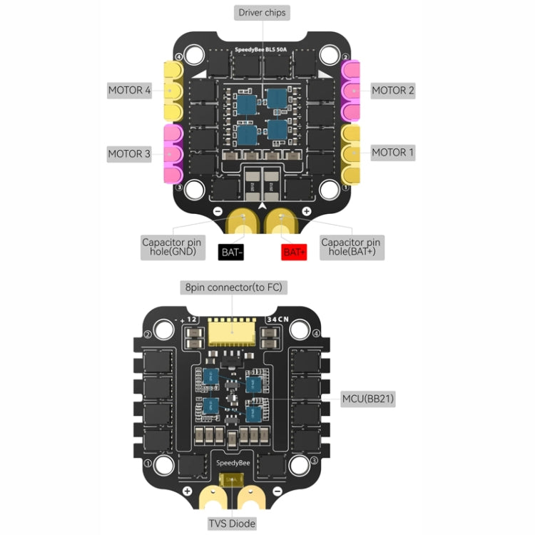 3-6S Lipo Barometer For RC Drone, SpeedyBee BLS 50A 4-in-1 ESC