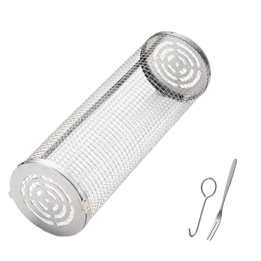 Upgrade Flip-Top Lid BBQ Cage Stainless Steel Rolling Grilling Basket, Small, Large, Small+Large