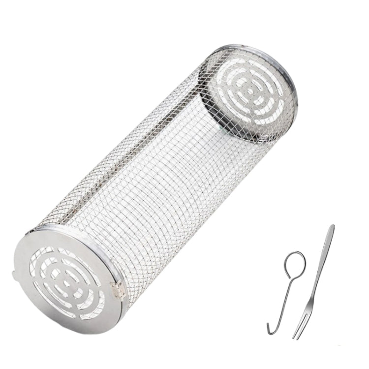 Upgrade Flip-Top Lid BBQ Cage Stainless Steel Rolling Grilling Basket, Small, Large, Small+Large