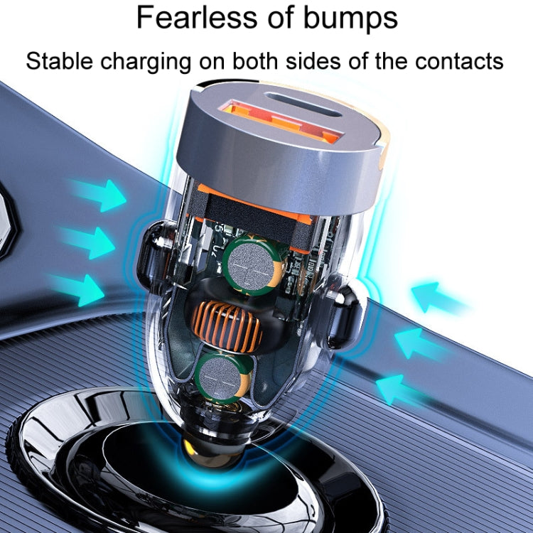 Vehicle Mini Invisible Dual-Port Charger Car Cigarette Lighter, 120W