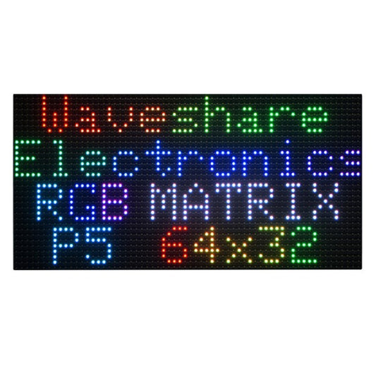 Waveshare RGB Full-color LED Matrix Panel, 5mm Pitch, 64x32 Pixels, Adjustable Brightness, 25848
