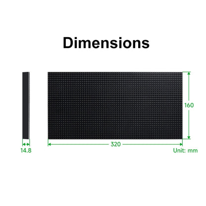 Waveshare RGB Full-color LED Matrix Panel, 5mm Pitch, 64x32 Pixels, Adjustable Brightness, 25848