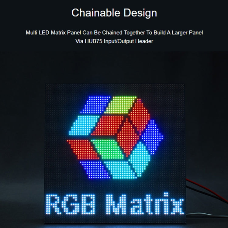 Waveshare RGB Full-color LED Matrix Panel, 5mm Pitch, 64x32 Pixels, Adjustable Brightness, 25848