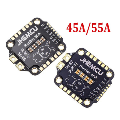 4 In 1 Brushless ESC 3-6S 30.5X30.5 M4 BLHELI_S Dshot600 ESC for RC FPV, JHEMCU RuiBet  45A, JHEMCU RuiBet  55A