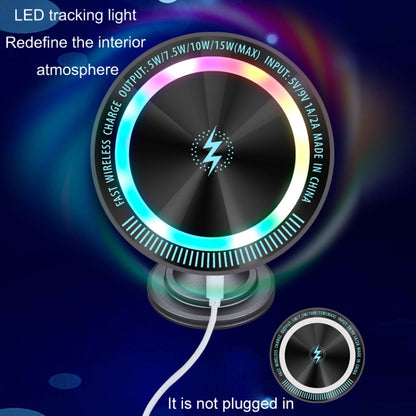 Magsafe 15W Magnetic Colorful Light Wireless Charging Mobile Phone Holder, A9 Air Outlet Dark Gray, A9 Adhesive Dark Gray