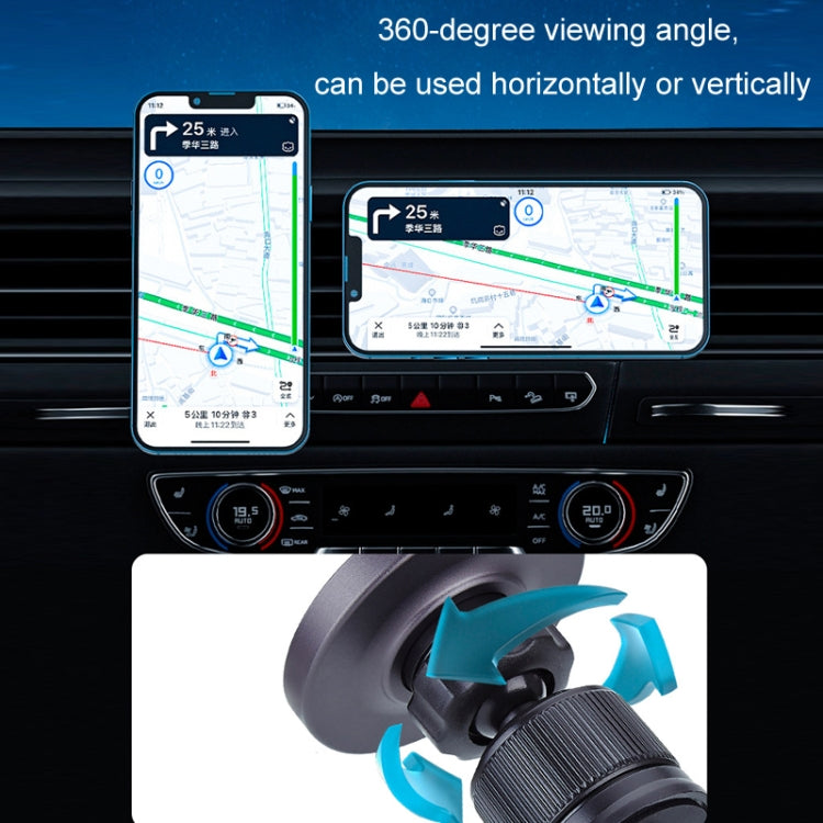 Magsafe 15W Magnetic Colorful Light Wireless Charging Mobile Phone Holder, A9 Air Outlet Dark Gray, A9 Adhesive Dark Gray