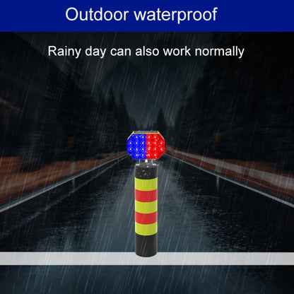 Solar Powered Double Sided LED Barricade Light Traffic Signal Red And Blue Strobe Road Warning Lights, C1A