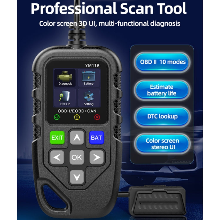 Car Engine Fault Error Code Detection Battery Detector, YM119