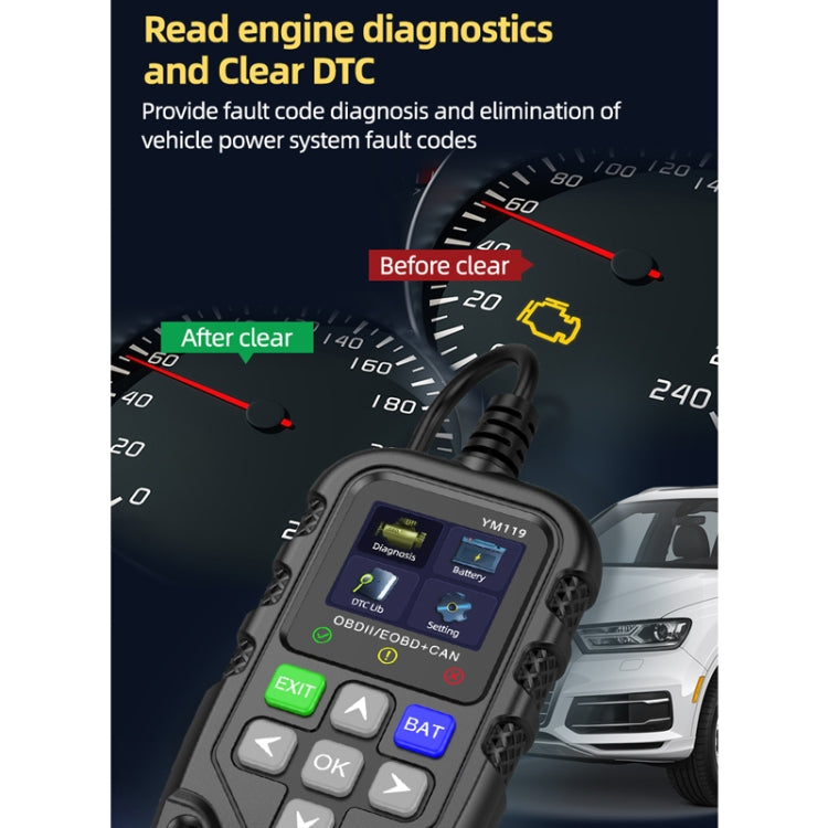Car Engine Fault Error Code Detection Battery Detector, YM119