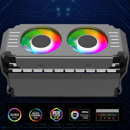 Desktop ARGB Memory Cooler PWM Temperature Control Dual Fan, For DDR / DDR2 / DDR3 / DDR4 / DDR5