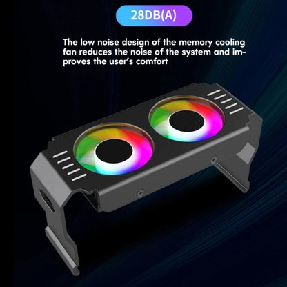 Desktop ARGB Memory Cooler PWM Temperature Control Dual Fan, For DDR / DDR2 / DDR3 / DDR4 / DDR5