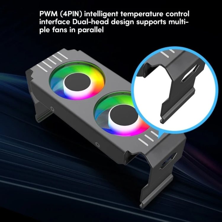 Desktop ARGB Memory Cooler PWM Temperature Control Dual Fan, For DDR / DDR2 / DDR3 / DDR4 / DDR5