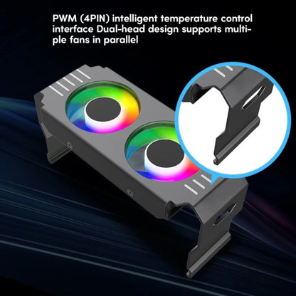 Desktop ARGB Memory Cooler PWM Temperature Control Dual Fan, For DDR / DDR2 / DDR3 / DDR4 / DDR5