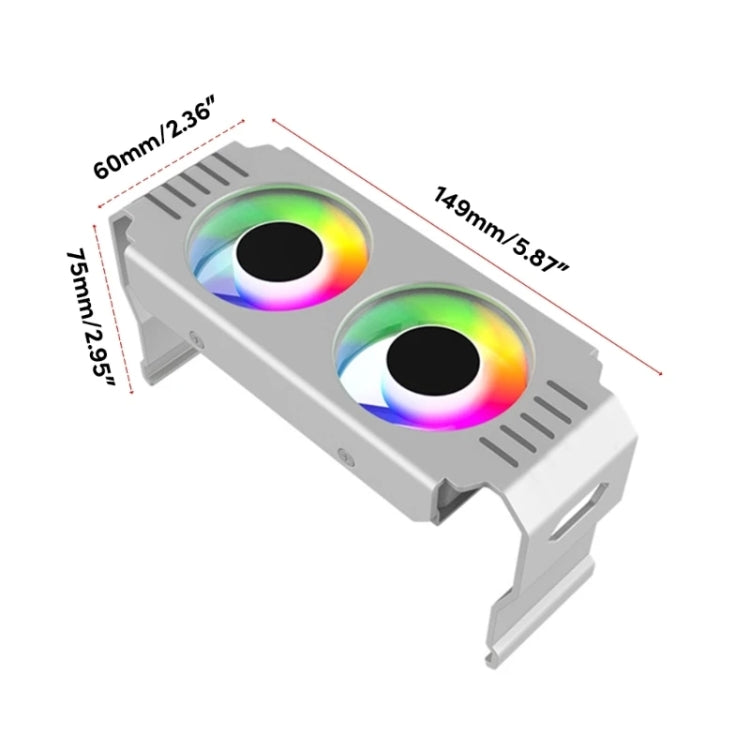 Desktop ARGB Memory Cooler PWM Temperature Control Dual Fan, For DDR / DDR2 / DDR3 / DDR4 / DDR5