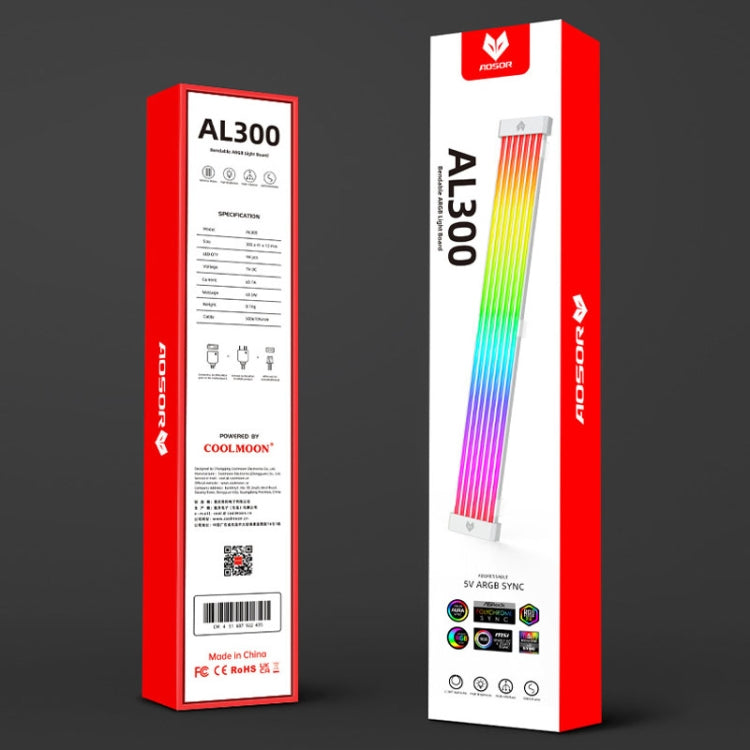AOSOR AL300 Computer Glow Line ARGB Neon Cable Motherboard Chassis Light Strip Light Board Decoration, AL300
