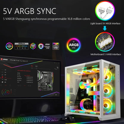 AOSOR AL300 Computer Glow Line ARGB Neon Cable Motherboard Chassis Light Strip Light Board Decoration, AL300