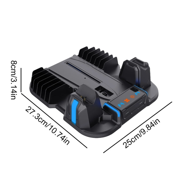 For Sony PS5 Slim PGTECH GP-521 Handle Charging Base Host Cooling Rack With Disc Rack, GP-521 Black, GP-521 White