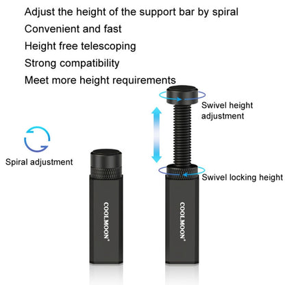 COOLMOON Graphics Card Stand Desktop Computer Graphics Card Vertical Top Support Bracket Screw Telescopic Support Rods, 2.8-5cm (Black), 2.8-5cm (Silver), 5-8cm (Black), 5-8cm (Silver), 7.5-12cm (Black), 7.5-12cm (Silver)