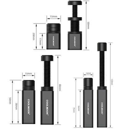 COOLMOON Graphics Card Stand Desktop Computer Graphics Card Vertical Top Support Bracket Screw Telescopic Support Rods, 2.8-5cm (Black), 2.8-5cm (Silver), 5-8cm (Black), 5-8cm (Silver), 7.5-12cm (Black), 7.5-12cm (Silver)