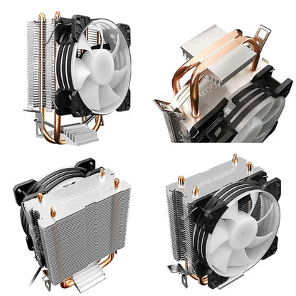 COOLMOON Frost Double Copper Tube CPU Fan Desktop PC Illuminated Silent AMD Air-Cooled Cooler, P2 Magic Moon Edition Single Fan, P22 Magic Moon Edition Double Fan, P2 Streamline Edition Single Fan, P22 Streamline Edition Double Fan