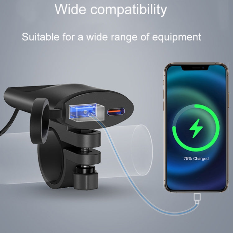 Fast Charging Dual-USB QC3.0 Motorcycle Cell Phone Charger