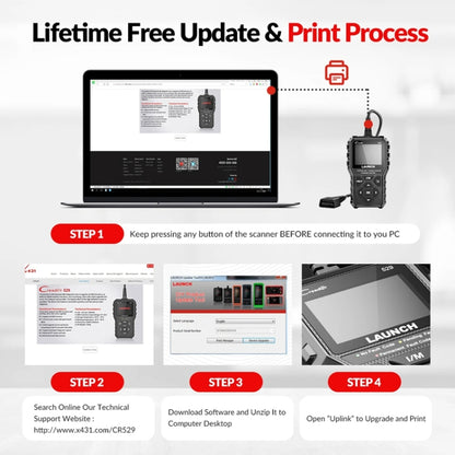 Launch Creader CR529 OBD2 Car Engine Fault Tester Code Scanner