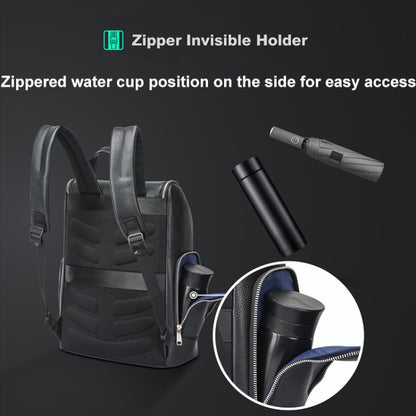 Bopai 61-122431 Large-capacity First-layer Cowhide Business Waterproof Laptop Backpack, 61-122431