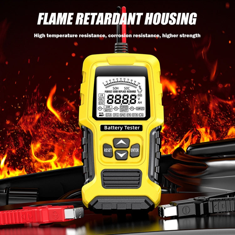 FOXSUR 12V/24V Automotive Lead-acid Battery Internal Resistance Rapid Analyzer, Yellow