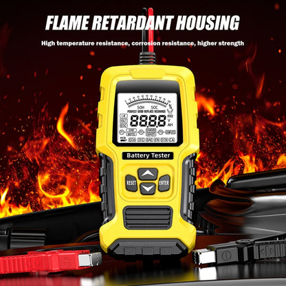 FOXSUR 12V/24V Automotive Lead-acid Battery Internal Resistance Rapid Analyzer, Yellow