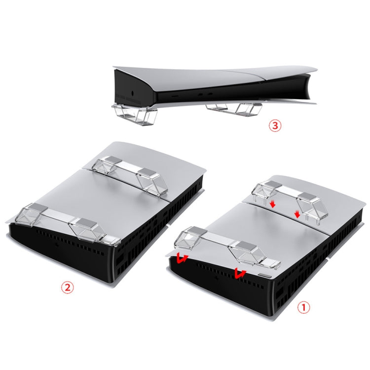 For Sony PS5 Slim DOBE TP5-3582 Game Console Horizontal Storage Holder, Black, Transparent
