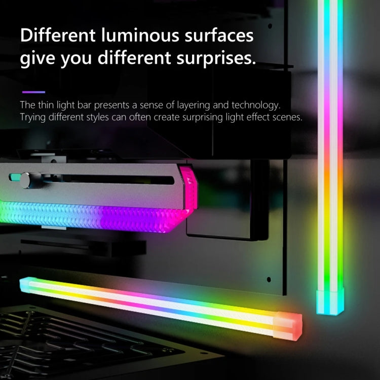 Panoramic Glow ARGB Light Bar Desktop Computer Case Interior Decorative Ambient Light, F300 Square