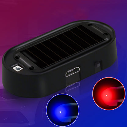 Car Solar Analog Anti-theft Device LED Warning Light, Black Shell Red Light, Black Shell Blue Light