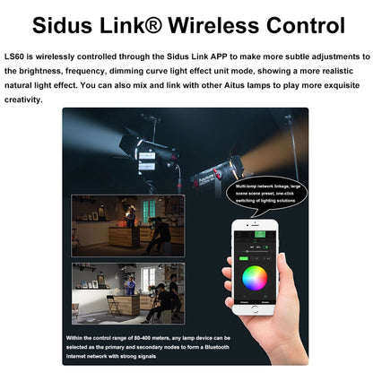 Aputure Adjustable Focus LED Photography Light Indoor Interview Video Live Fill Light, LS 60d, LS 60x