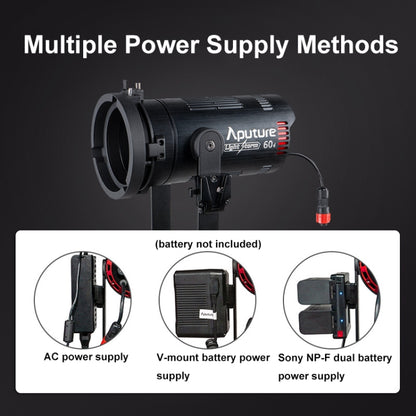 Aputure Adjustable Focus LED Photography Light Indoor Interview Video Live Fill Light, LS 60d, LS 60x