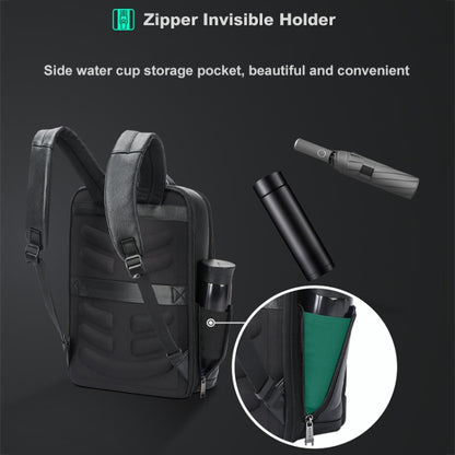 Bopai 61-122391 Large-capacity First-layer Cowhide Business Laptop Backpack With USB+Type-C Port, 61-122391